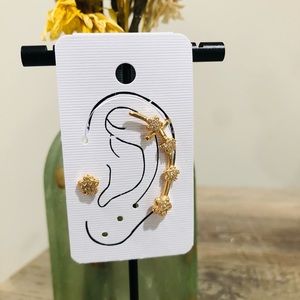 18k Gold Plates Cuff Earrings